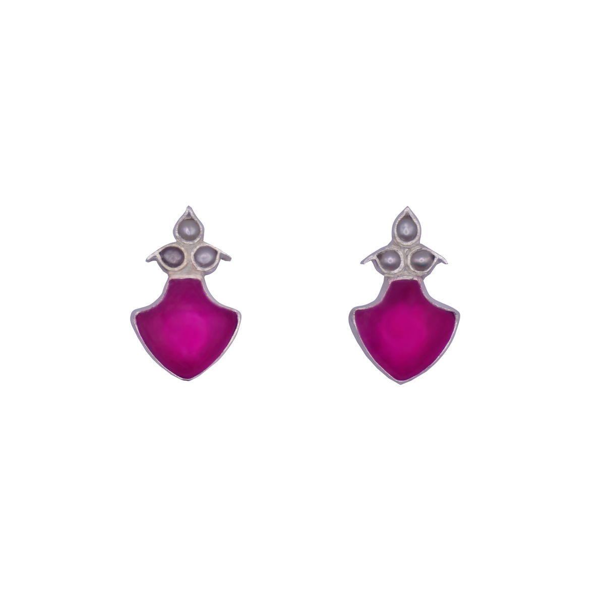 Rani Earrings Dark Pink Quartz