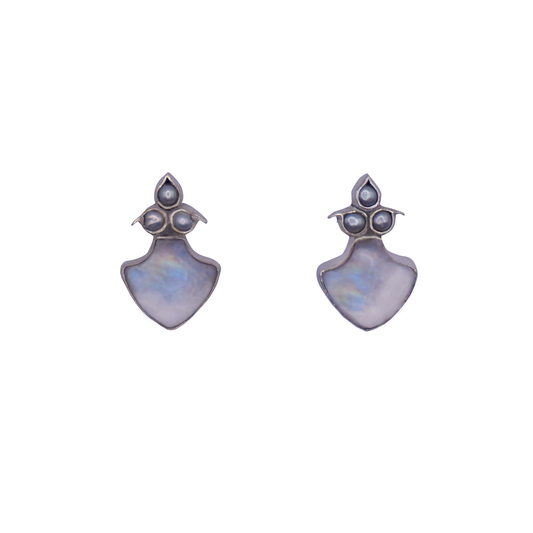 Rani Earrings Moonstone And Pearl