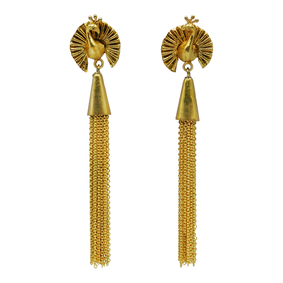 Peacock Tassel Earrings