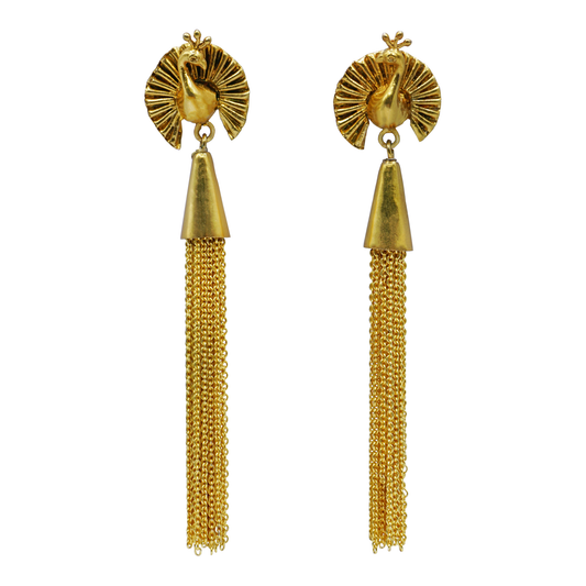 Peacock Tassel Earrings