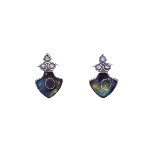 Rani Earrings Labradorite And Pearl
