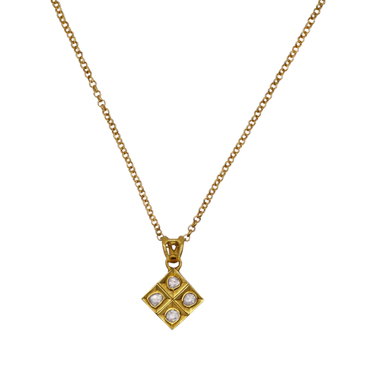 Polki Diamond Square Pendant